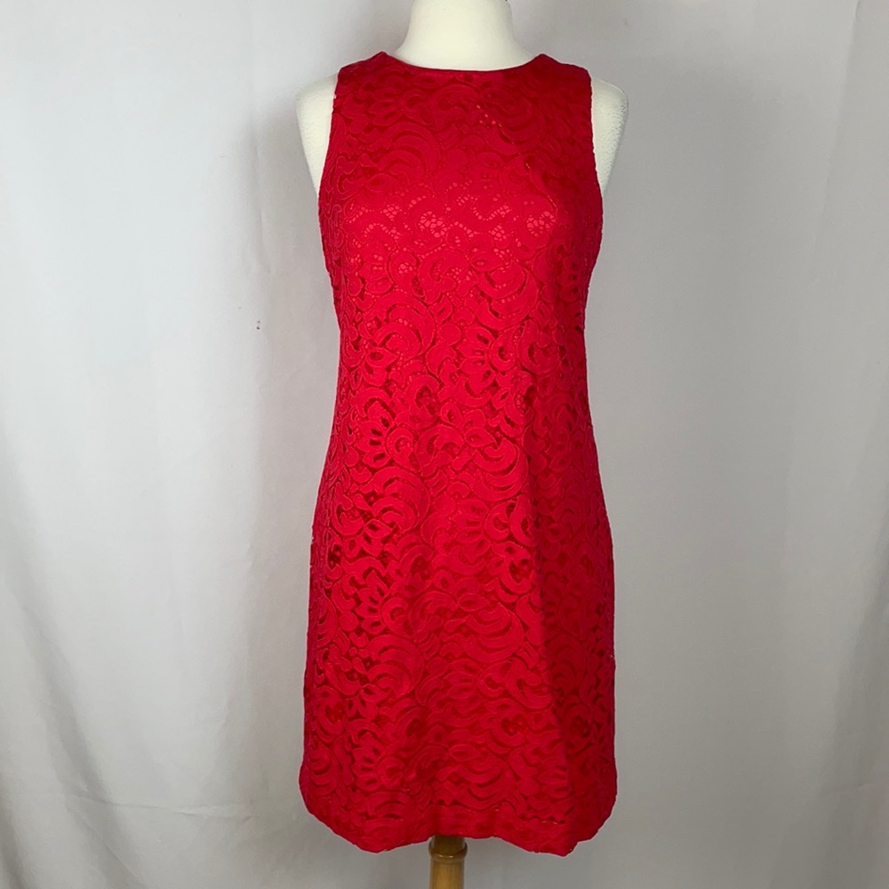 Vince Camuto Red Lace Shift Dress